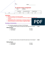 SPH3U 3-2F - WORK, ENERGY POWER ASSIGNMENT Updated