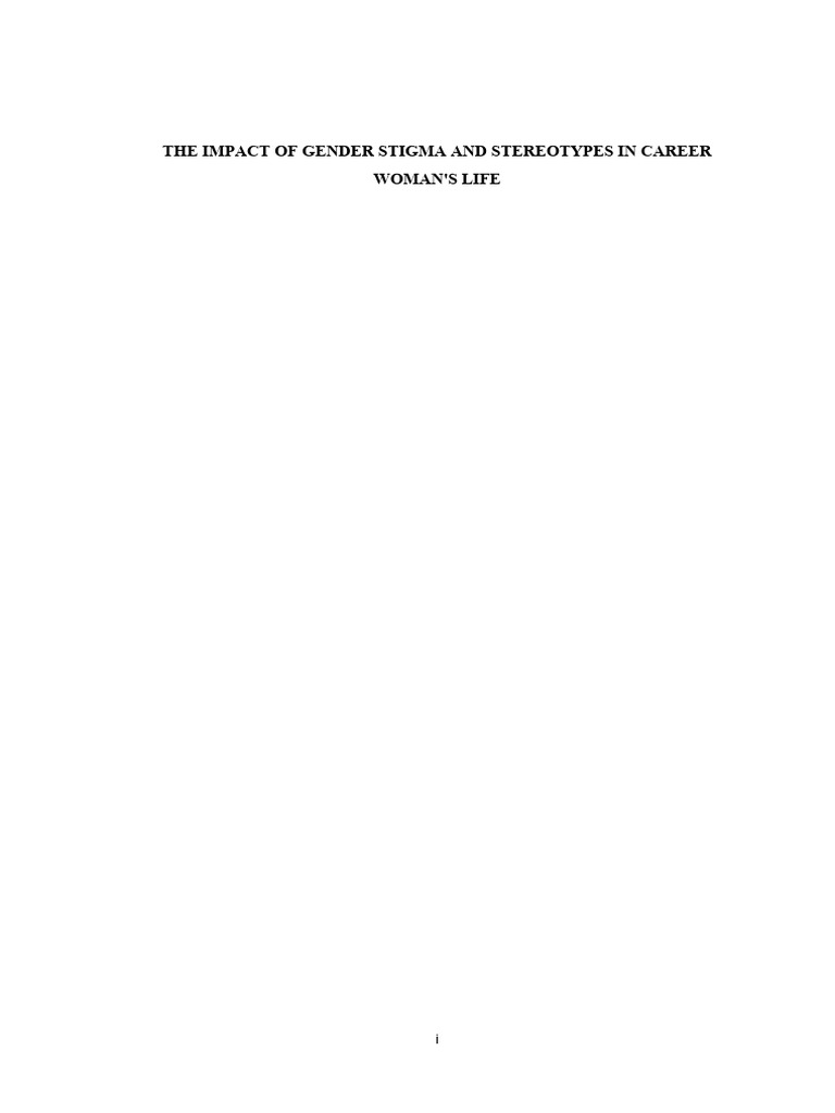 Gender Stigma's Impact on Career Women | PDF | Gender Studies | Gender