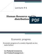 Lecture # 6 Human Resource and Its Distribution