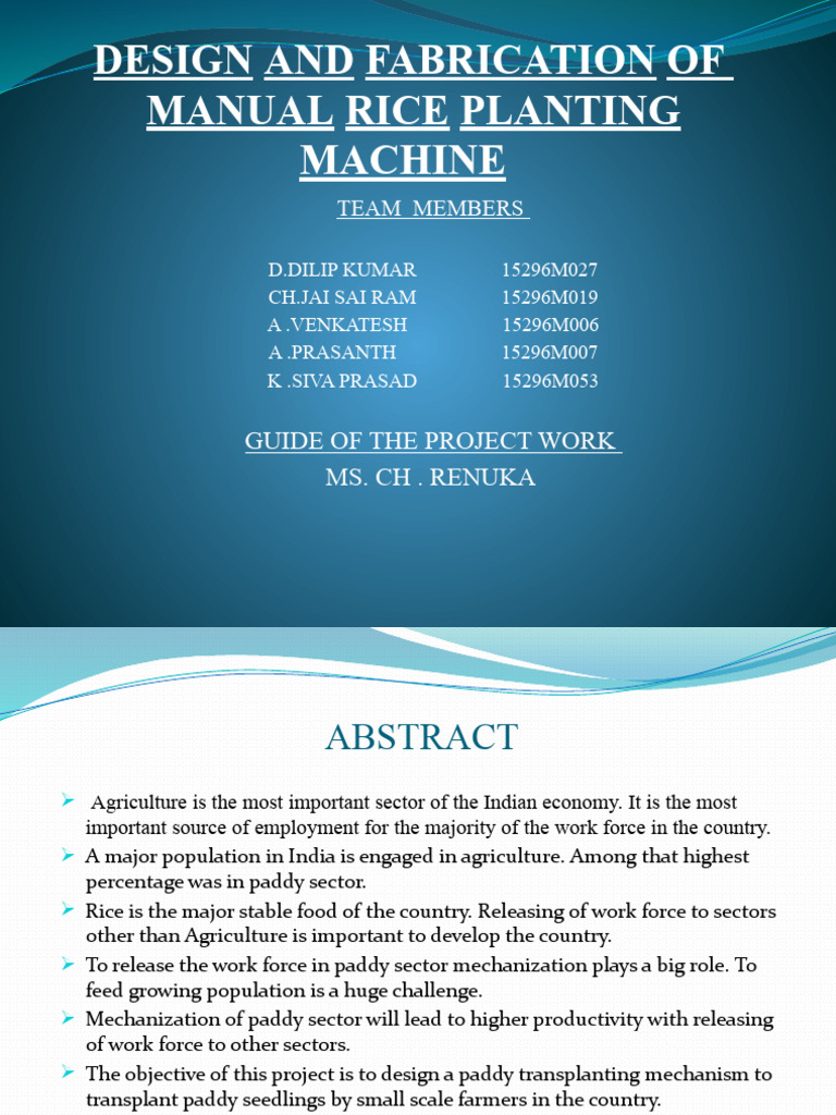 Manual Rice Planting Machine Design | PDF | Gear | Rice
