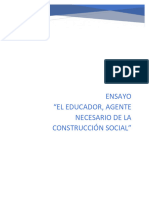 El Educador, Agente Necesario de La Construccion Social - Ensayo