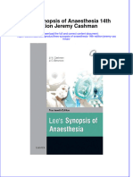 Lees Synopsis of Anaesthesia 14Th Edition Jeremy Cashman Download PDF Chapter
