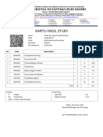 Kartu Hasil Studi: No. Kode Mata Kuliah K NH KXNN