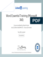 CertificateOfCompletion - Word Essential Training Microsoft 365