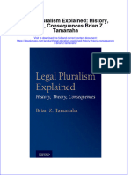 Legal Pluralism Explained History Theory Consequences Brian Z Tamanaha Download PDF Chapter