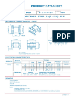 Product Datasheet: Flyback Transformer - Etd29 - 2 X (5 + 12 V) - 60 W