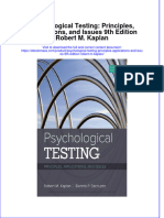 Psychological Testing Principles Applications and Issues 9Th Edition Robert M Kaplan Full Download Chapter