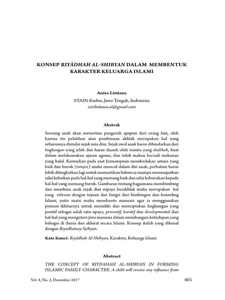 Riyadhah Al-Sibyan: Membangun Karakter Anak | PDF | Karier ...