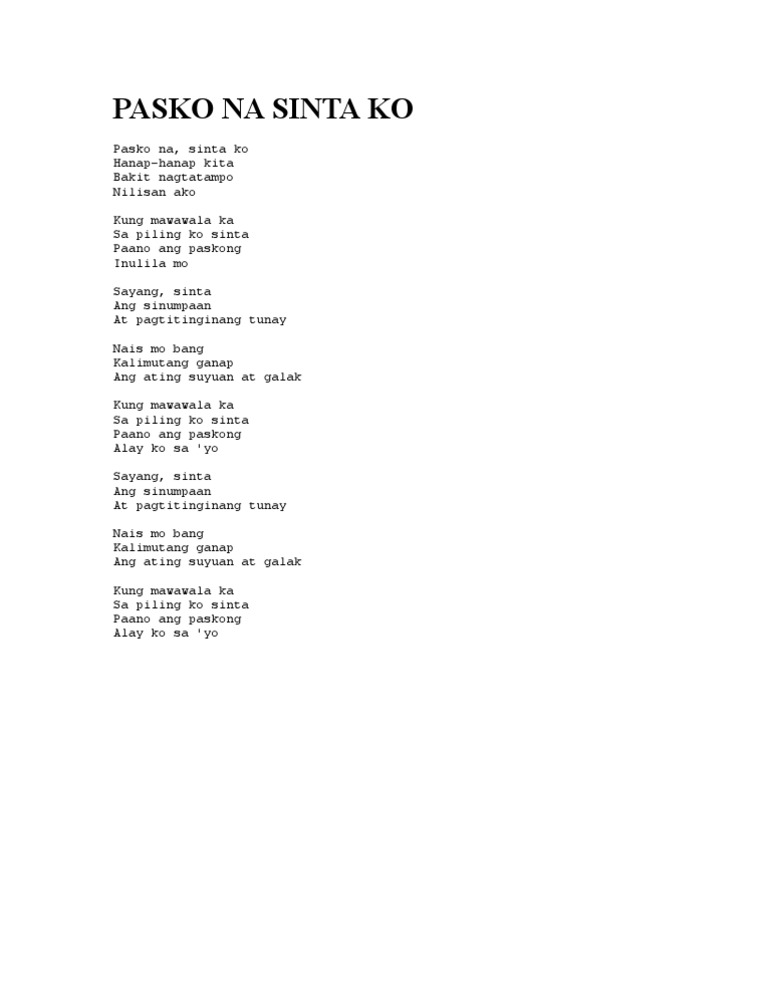 Pasko Na Sinta Ko | PDF