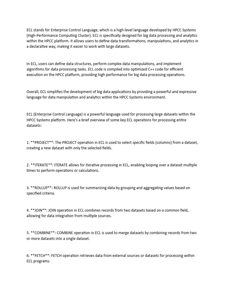 ECL Stands For Enterprise Control Language 104-155 | PDF | Apache ...