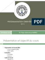 Programmation Orientée Objets C++: Dr. Pape Abdoulaye BARRO