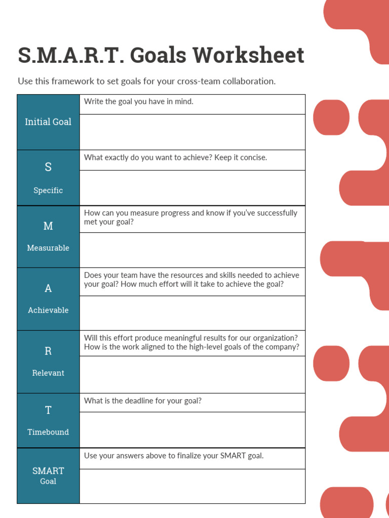 SMART Goal Worksheet | PDF