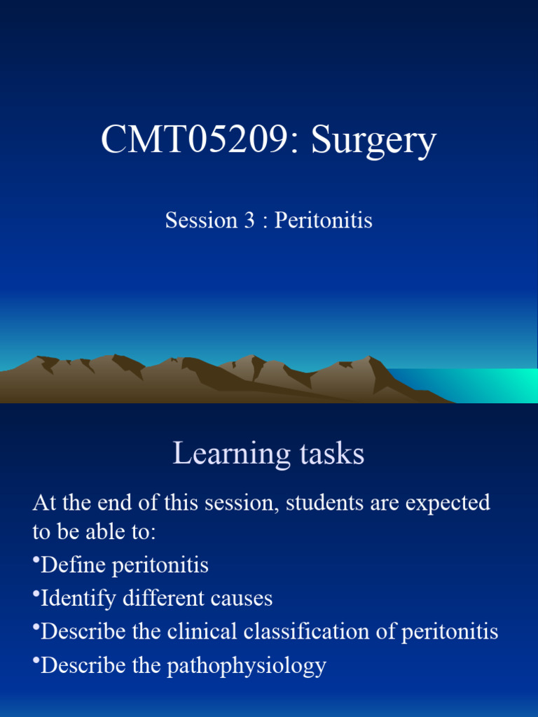Understanding Peritonitis Stages | PDF | Peritoneum | Sepsis