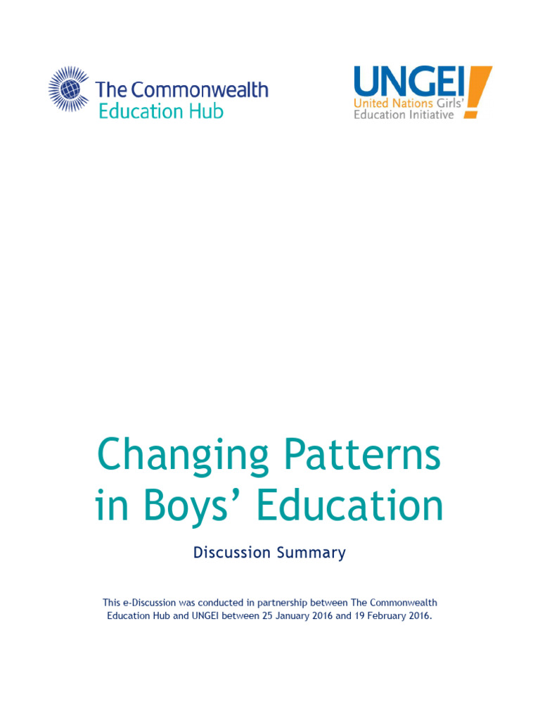 Changing Patterns in Boys Education | PDF | Gender Role | Gender
