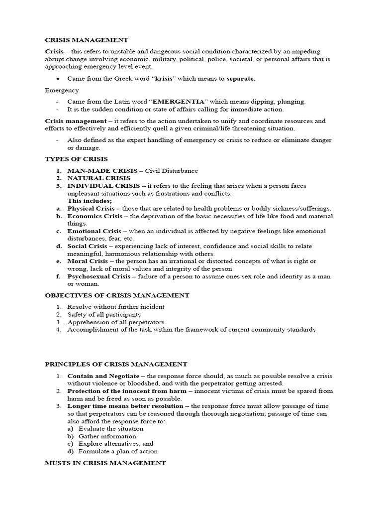 CRISIS MANAGEMENT 1 | PDF | Hostage | Crisis Management