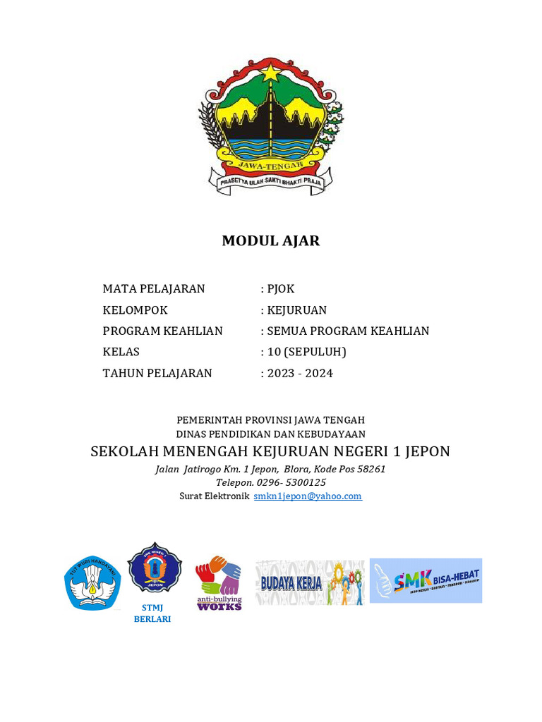 Modul ajar pendidikan jasmani olahraga dan kesehatan pjok modul
