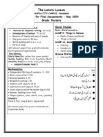 Nursery Syllabus For Final Assessments May 24