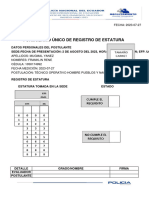 Formulario Único de Registro de Estatura: FECHA: 2023-07-27