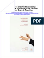 Quandaries Of School Leadership Voices From Principals In The Field 1St Edition Debra J Touchton full download chapter