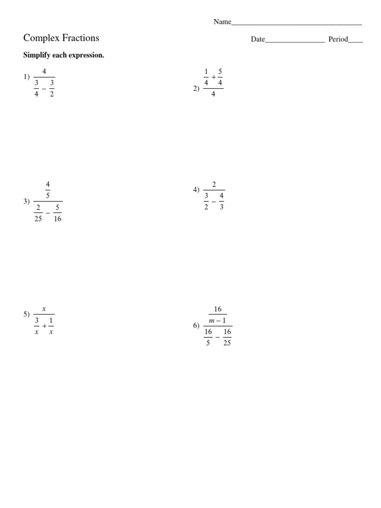 Complex Fractions PDF