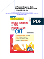 Logical Reasoning and Data Interpretation For The Cat 5Th Edition Nishit K Sinha Download PDF Chapter