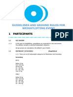 Guidelines and Ground Rules For Weightlifting Event