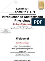 LECTURE 1 Introduction To Anatomy and Physiology (Stu)