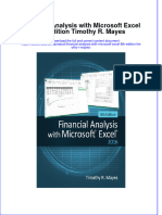 Financial Analysis With Microsoft Excel 8Th Edition Timothy R Mayes full chapter
