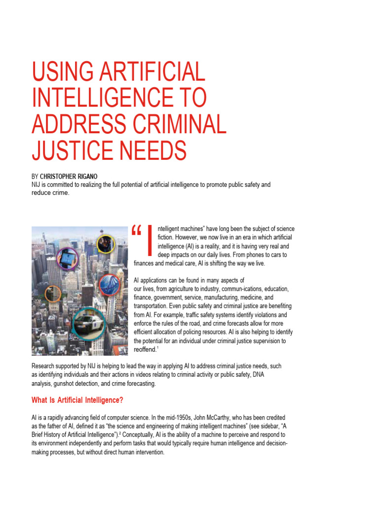 利用人工智能解决刑事司法需求 | PDF | Artificial Intelligence | Intelligence (AI ...