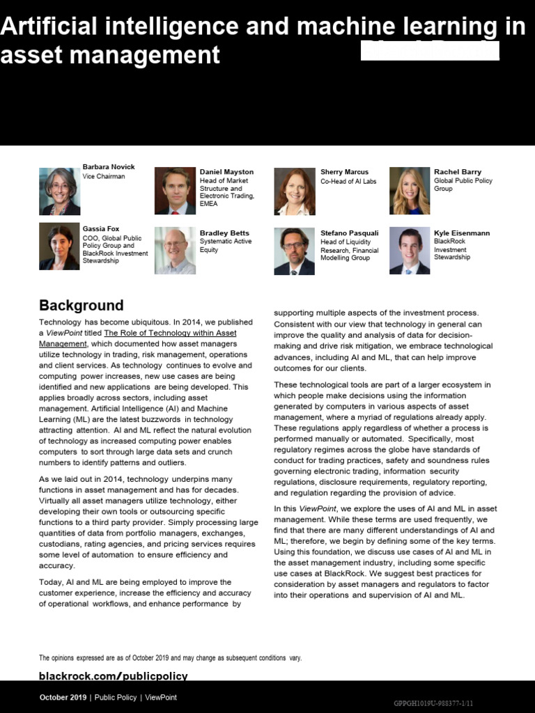 AI and ML in Asset Management Insights | PDF | Machine Learning ...