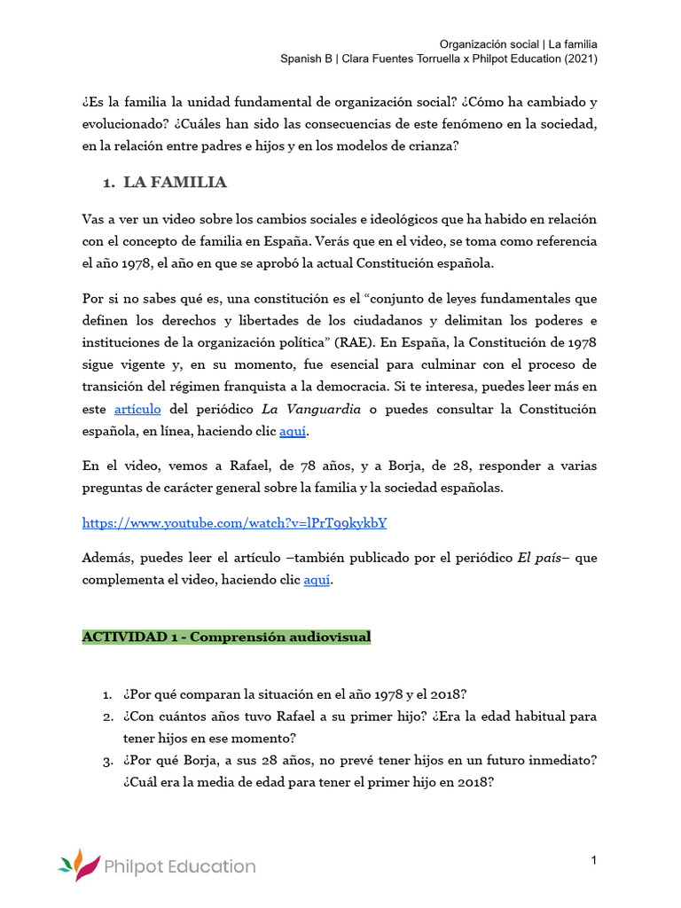 Evolución de la familia en España | PDF | Familia | Matrimonio