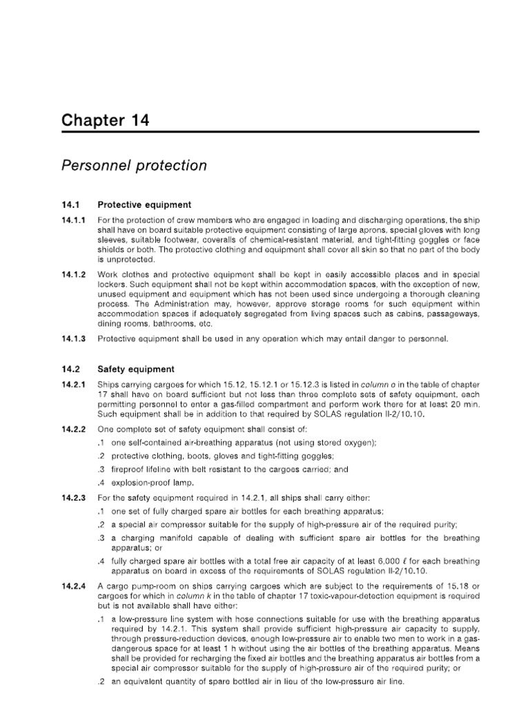 PPE As Per IBC Code | PDF