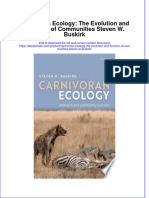 Carnivoran Ecology The Evolution and Function of Communities Steven W Buskirk Full Chapter