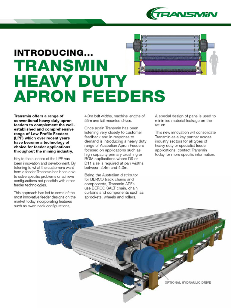 Transmin Heavy-Duty Apron Feeders | PDF | Home & Garden