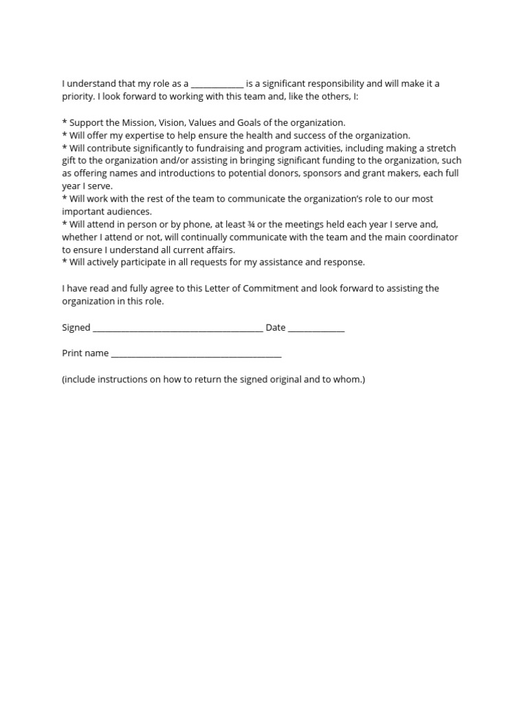 Commitment to Fundraising and Support | PDF