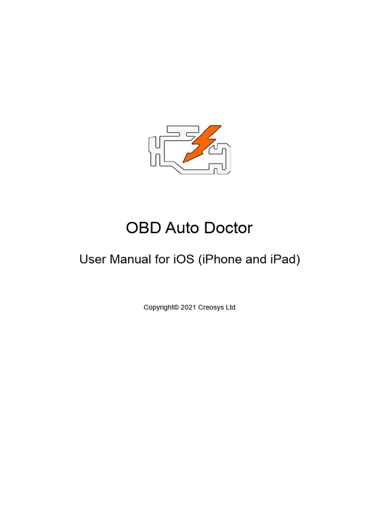 OBD Auto Doctor User Manual iOS PDF Ios I Phone