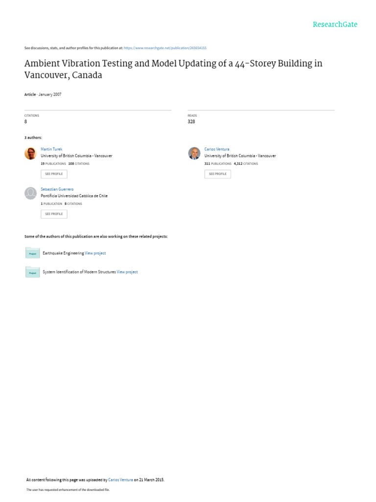 Ambient Vibration Testing of 44-Storey Building | PDF | Science ...