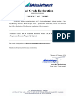 HDI Food Grade Declaration