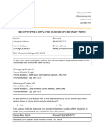 Construction Employee Emergency Contact Form Template
