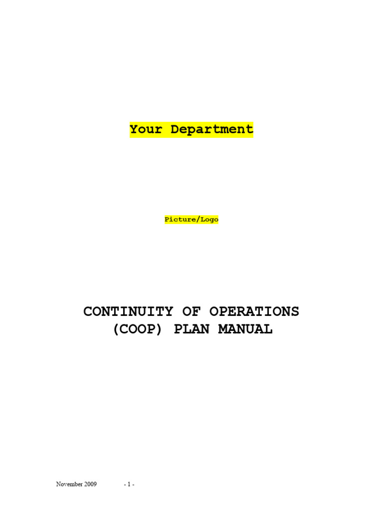 cooptemplate PDF Emergency Management Federal Emergency