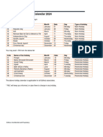 Edifecs India Holiday Calendar-2024