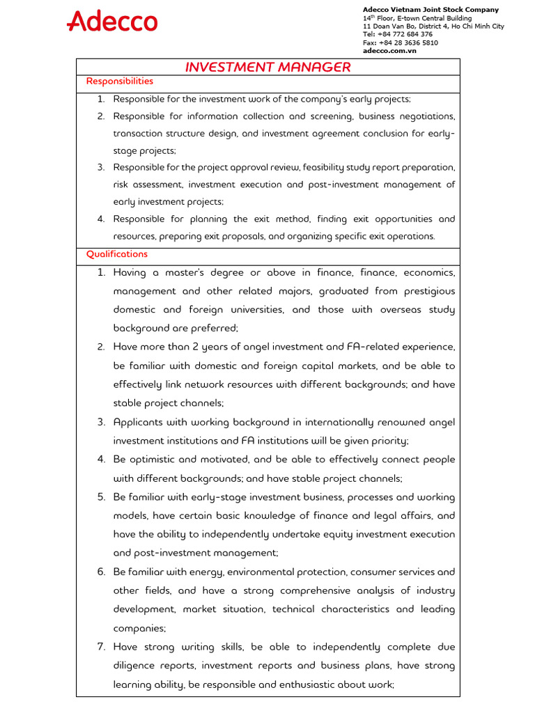 JD_Investment Manager PDF Investing Business