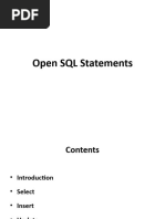 Open SQL Statements