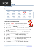 Grade 3 Verbs Worksheets | PDF | Verb | Subject (Grammar)