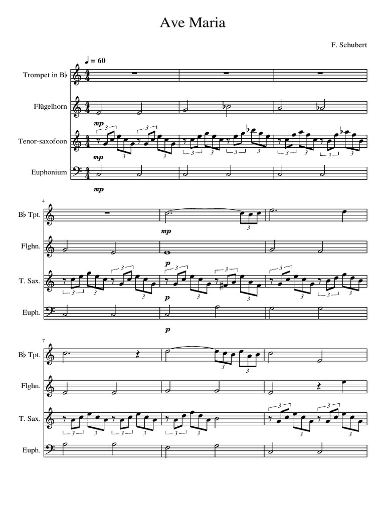 ave maria voor trpt flghn tsax en euph PDF Marching Bands Music