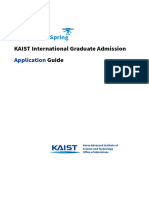 KAIST International Graduate Application For The 2023 Spring Admission
