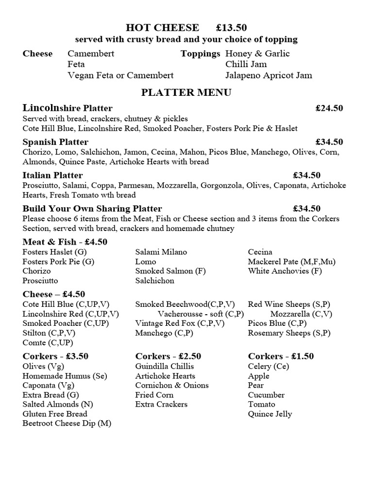 Platter Menu Website Feb 2024 | PDF
