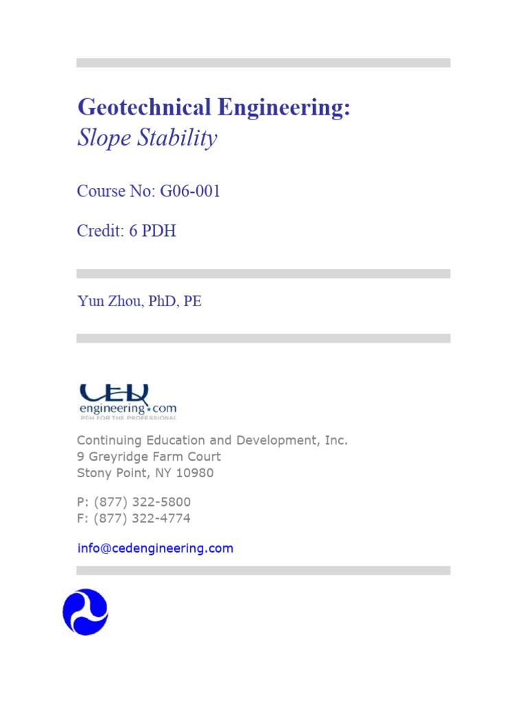 Slope Stability in Geotechnical Design | PDF | Soil Mechanics | Earth ...