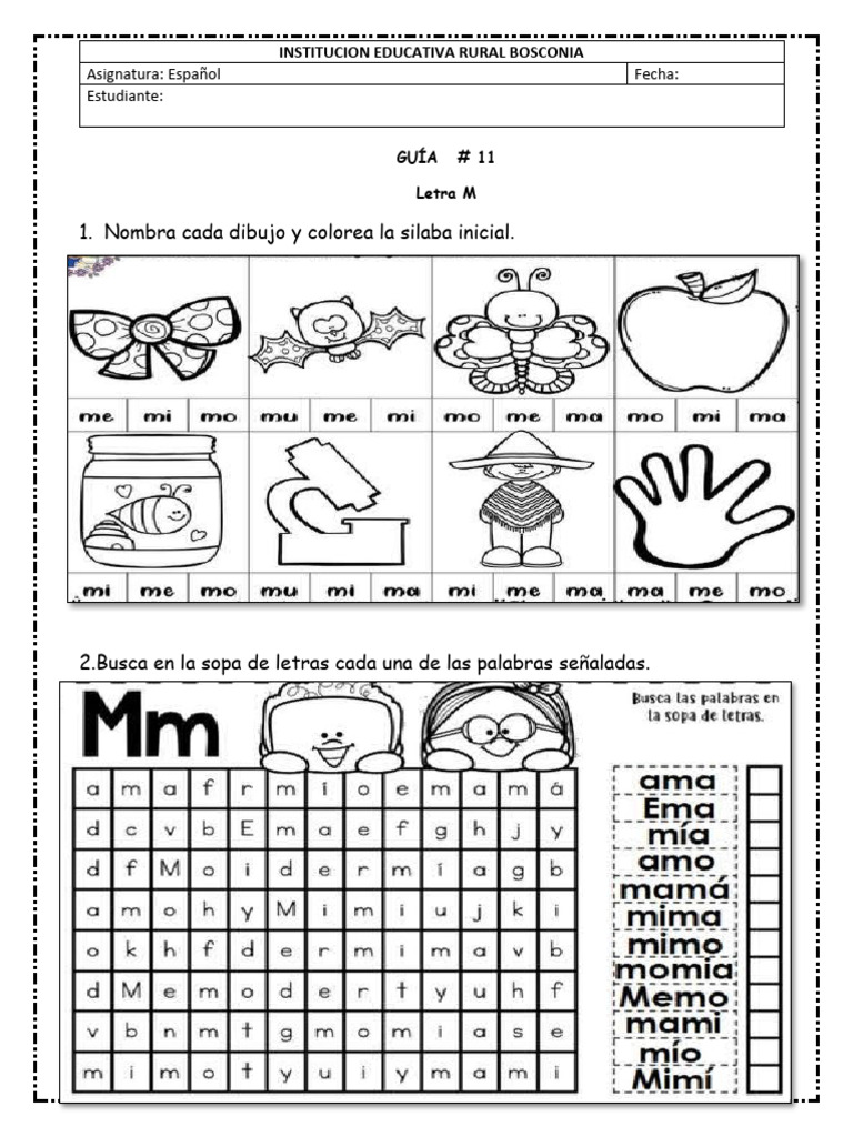 Guia - 2 - Letra M y P | PDF