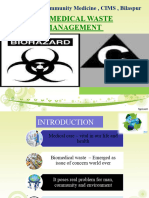 Biomedical Waste Management: Department of Community Medicine, CIMS, Bilaspur